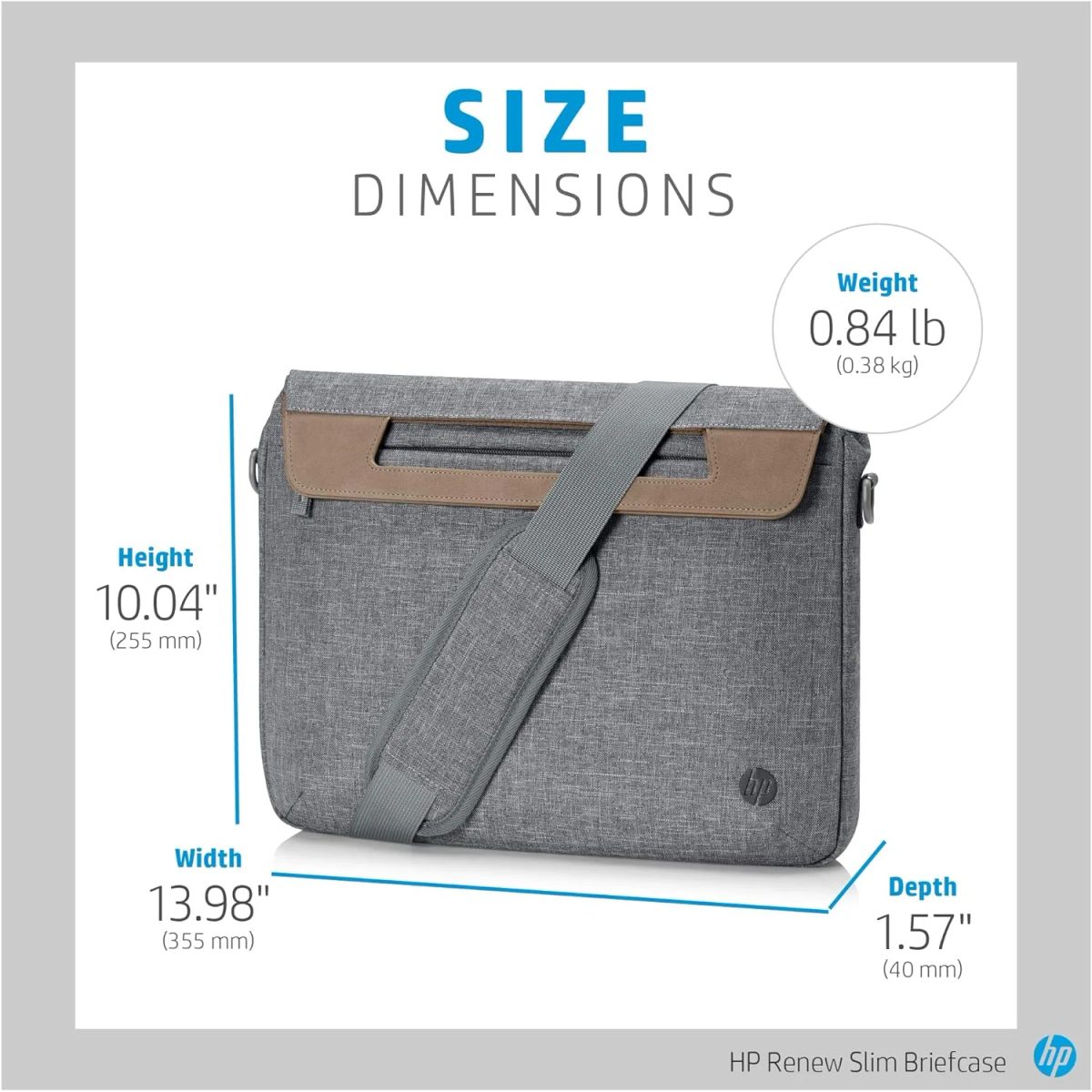 HP Renew 14 Grey Slim Briefcase (1A214AA) حقيبة لابتوب مقاس 14 انش سكني 5