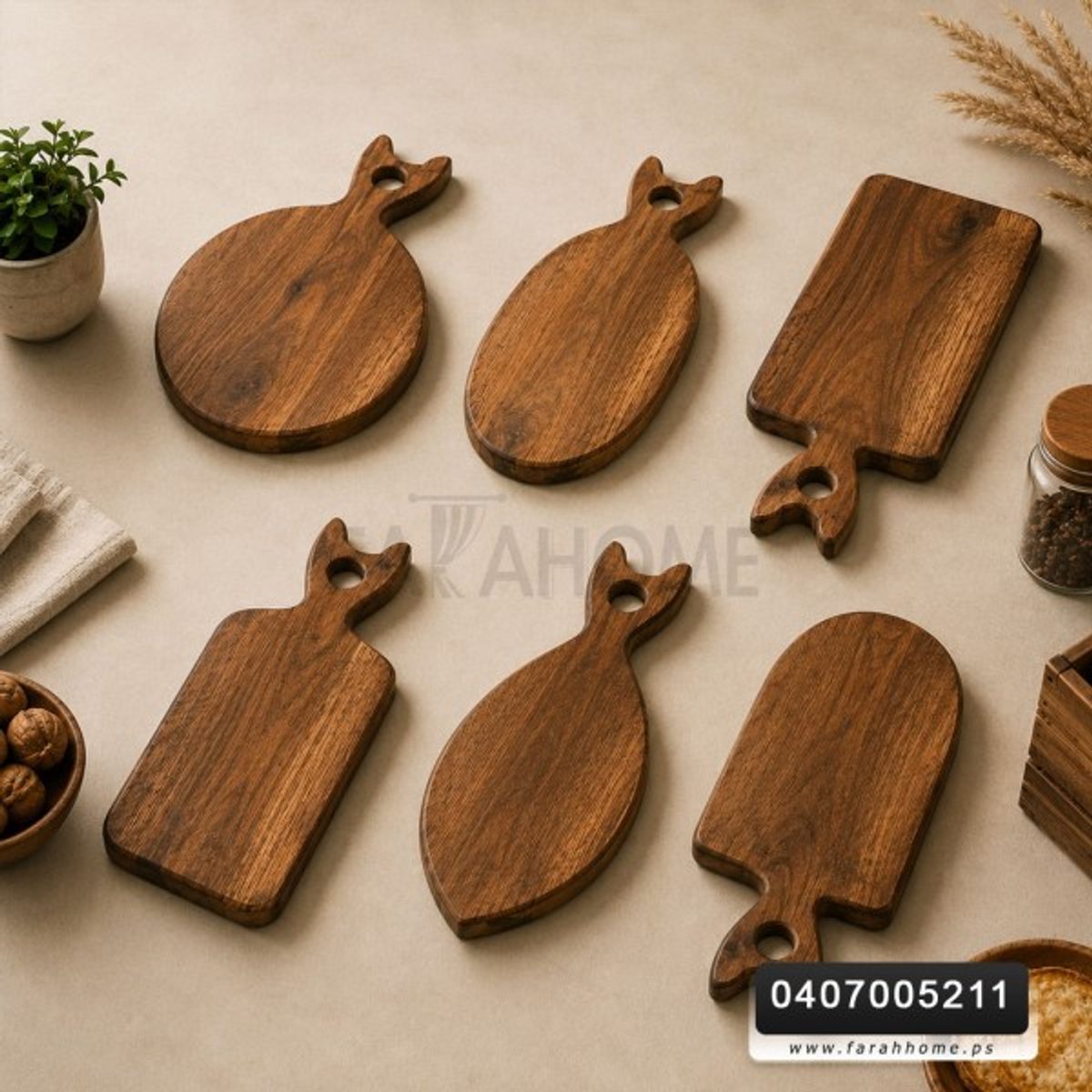 قطعة خشب معتق بني تركي ديكور اشكال متعددة مقاس 37 × 18 سم