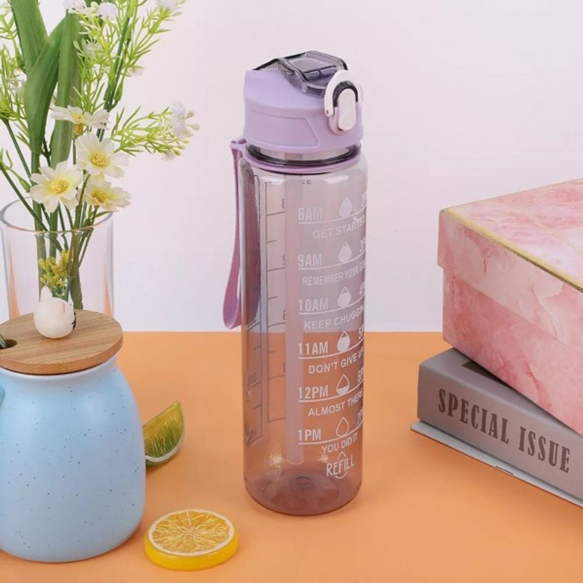 مطرة مياه بلاستيك شفاف عيارات 1 لتر