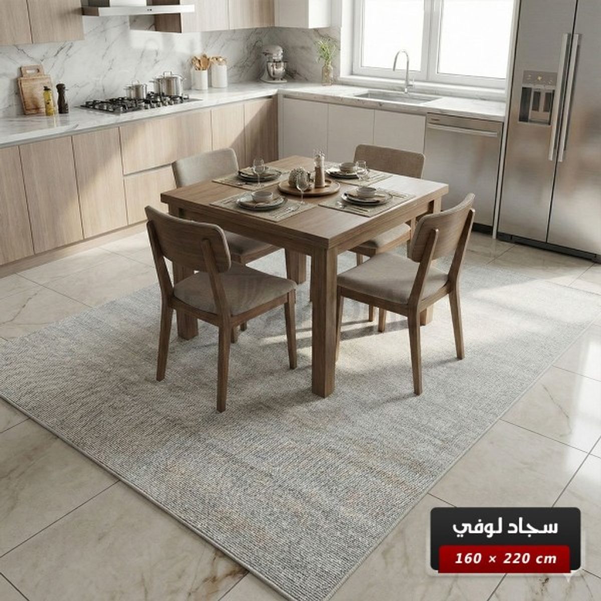 سجاد لوفي بكليه سادة 220 × 160 سم LUVI carpet - لون سكني