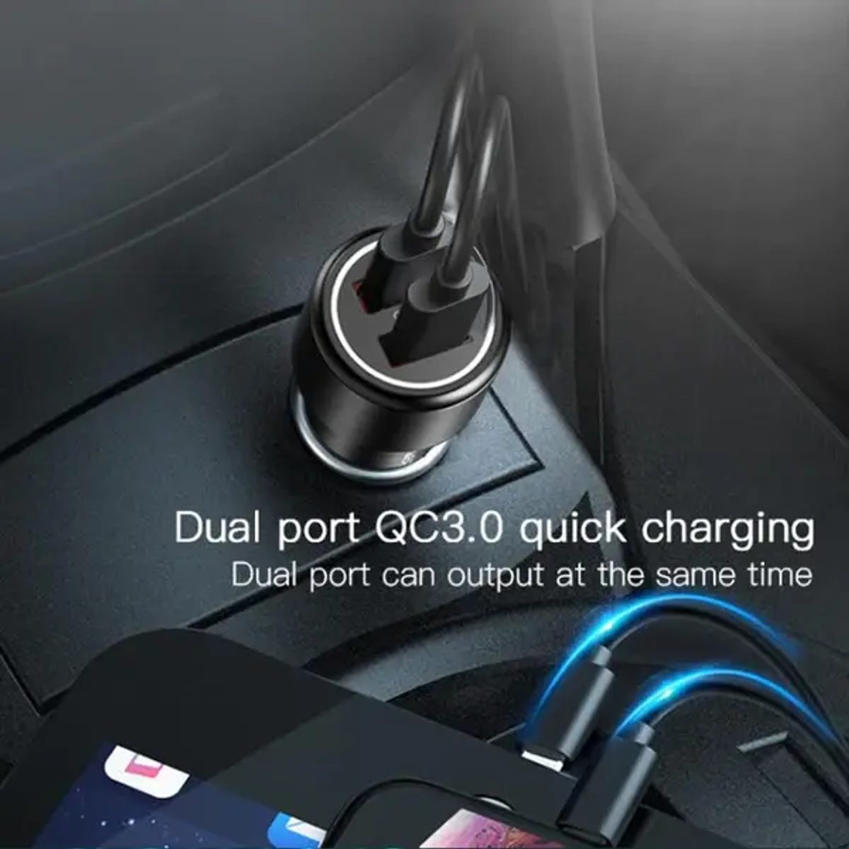 YESIDO Y43  36W Dual USB Port Car Fast Charger 4