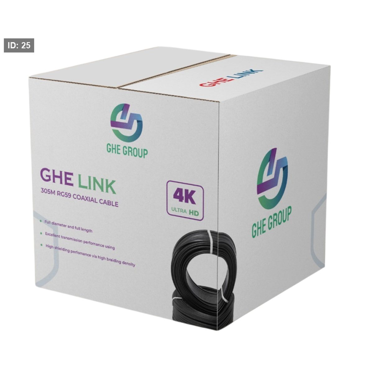 CABLE CAMERA RG59+DC 305M 4K