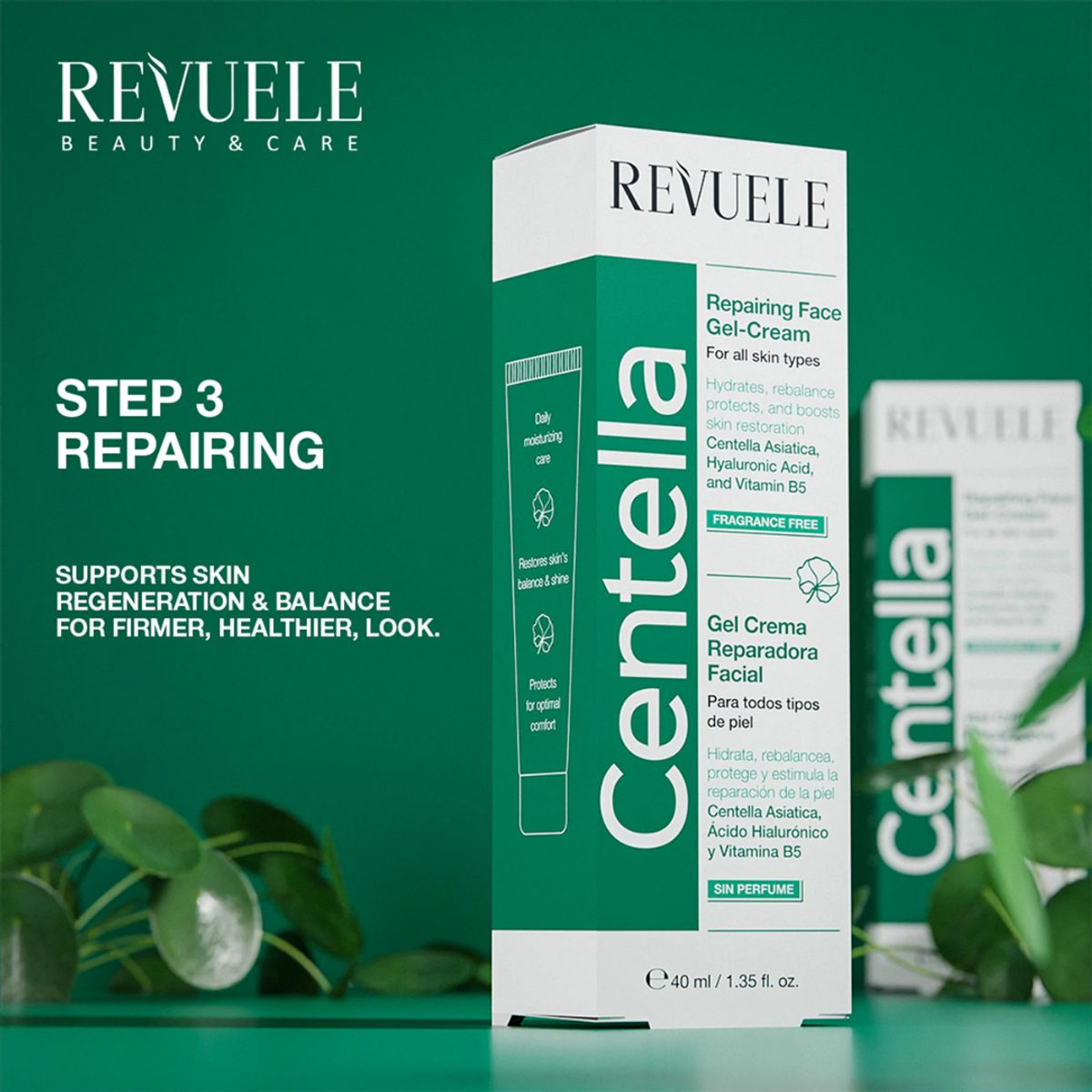 REVUELE CENTELLA REPAIRING FACE GEL-CREAM, 40 ml 2