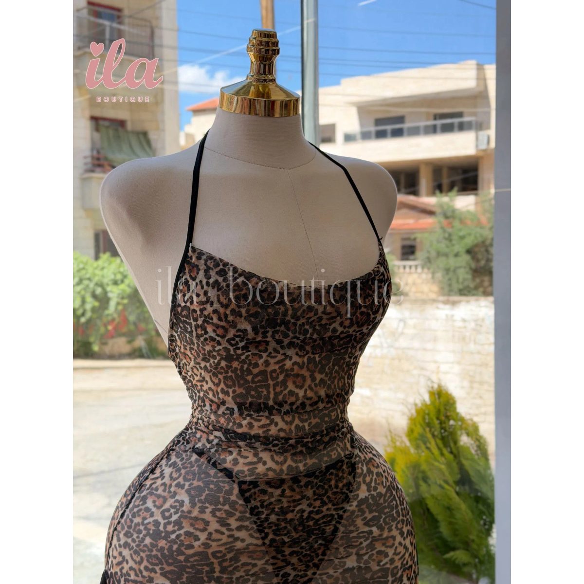 فستان تايجر تول طويل BODYCON 3