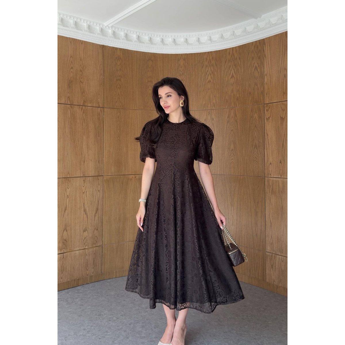 Balon Sleeve Dantel Dress 3