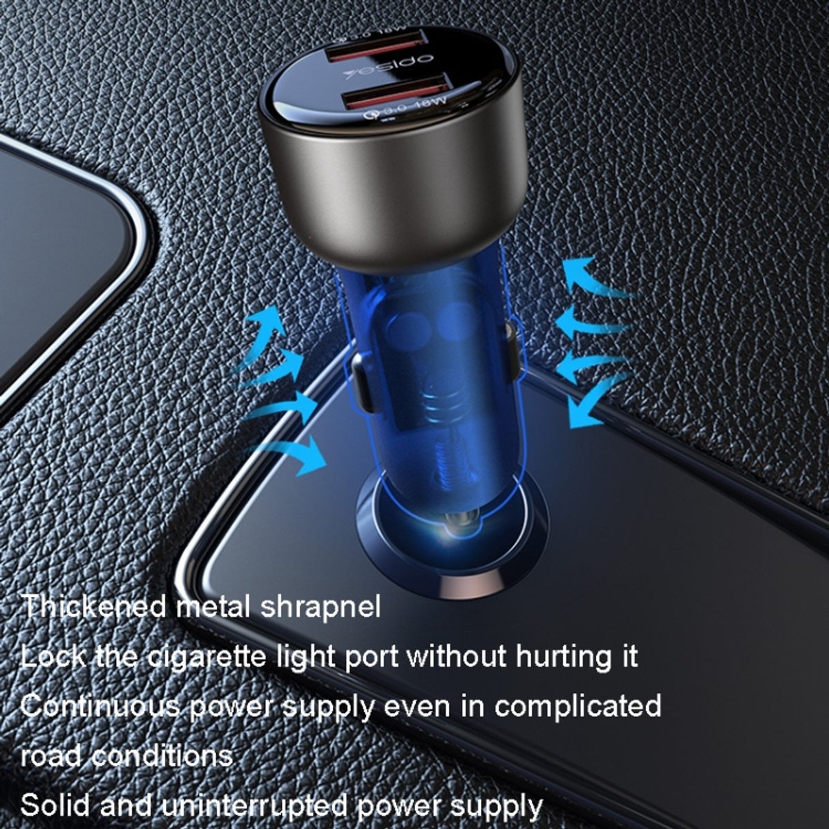 YESIDO Y51 36W Dual-channel Fast Charging-36W شاحن سيارة ثنائي القناة 3