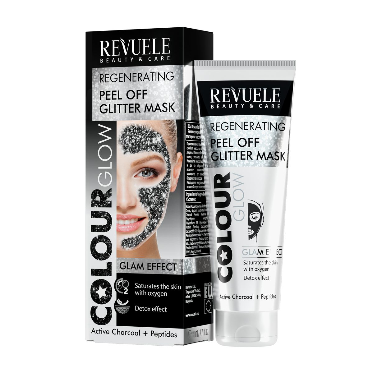 REVUELE COLOUR GLOW Regenerating Peel off Black Mask-80ml