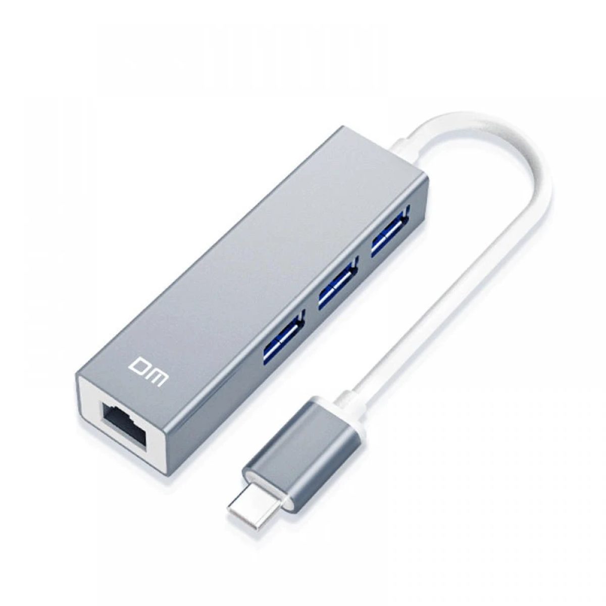DM CHB013 4 in 1 hub Type C with LAN port موزع تايب سي