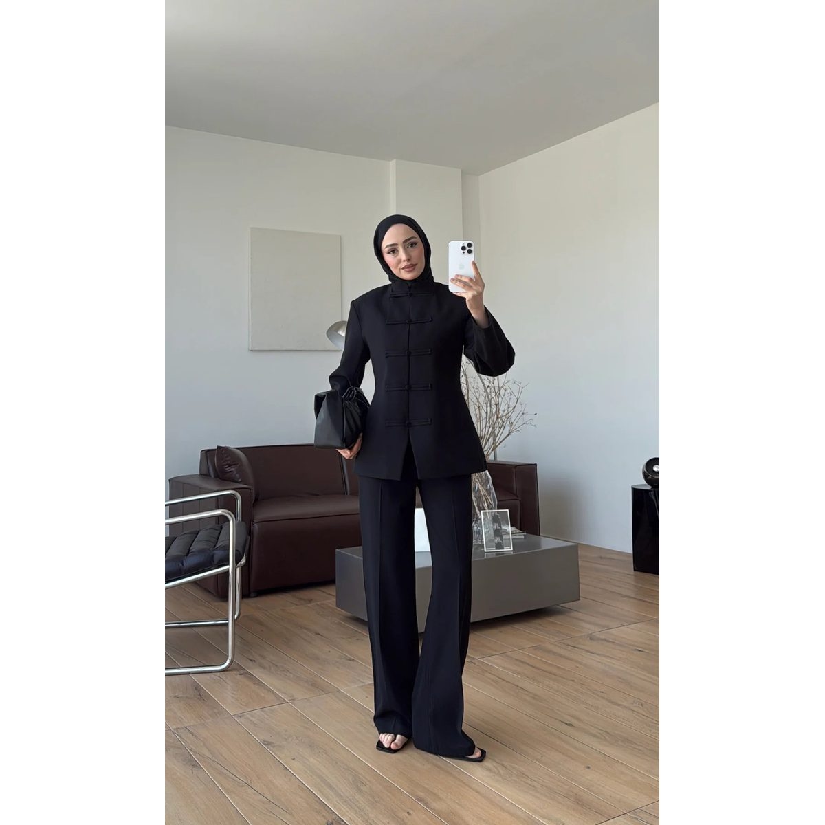 طقم القصة الصينية - اسود ⚫️ 4