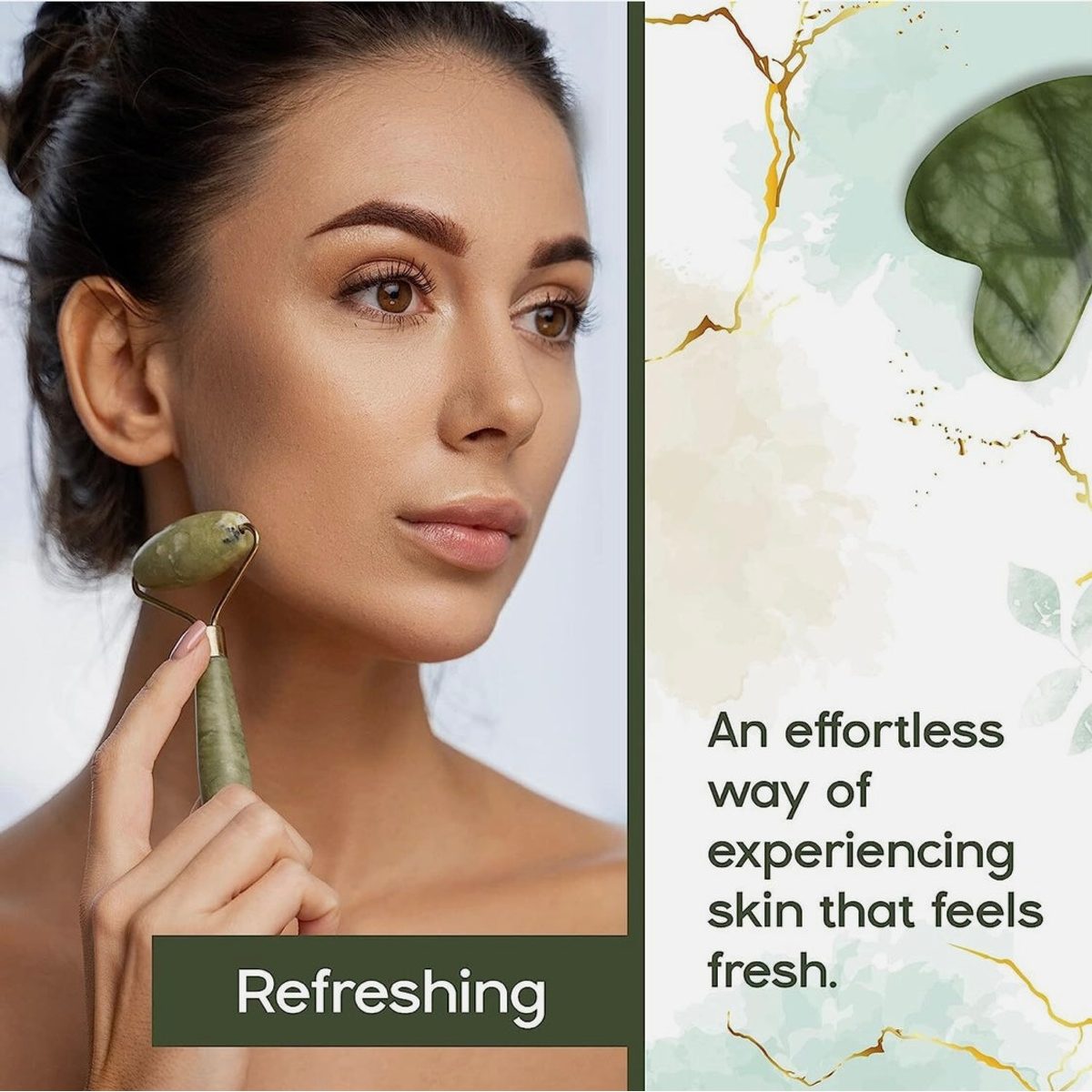 Standelli SET JADE FACE ROLLER AND GUA SHA STONE 6