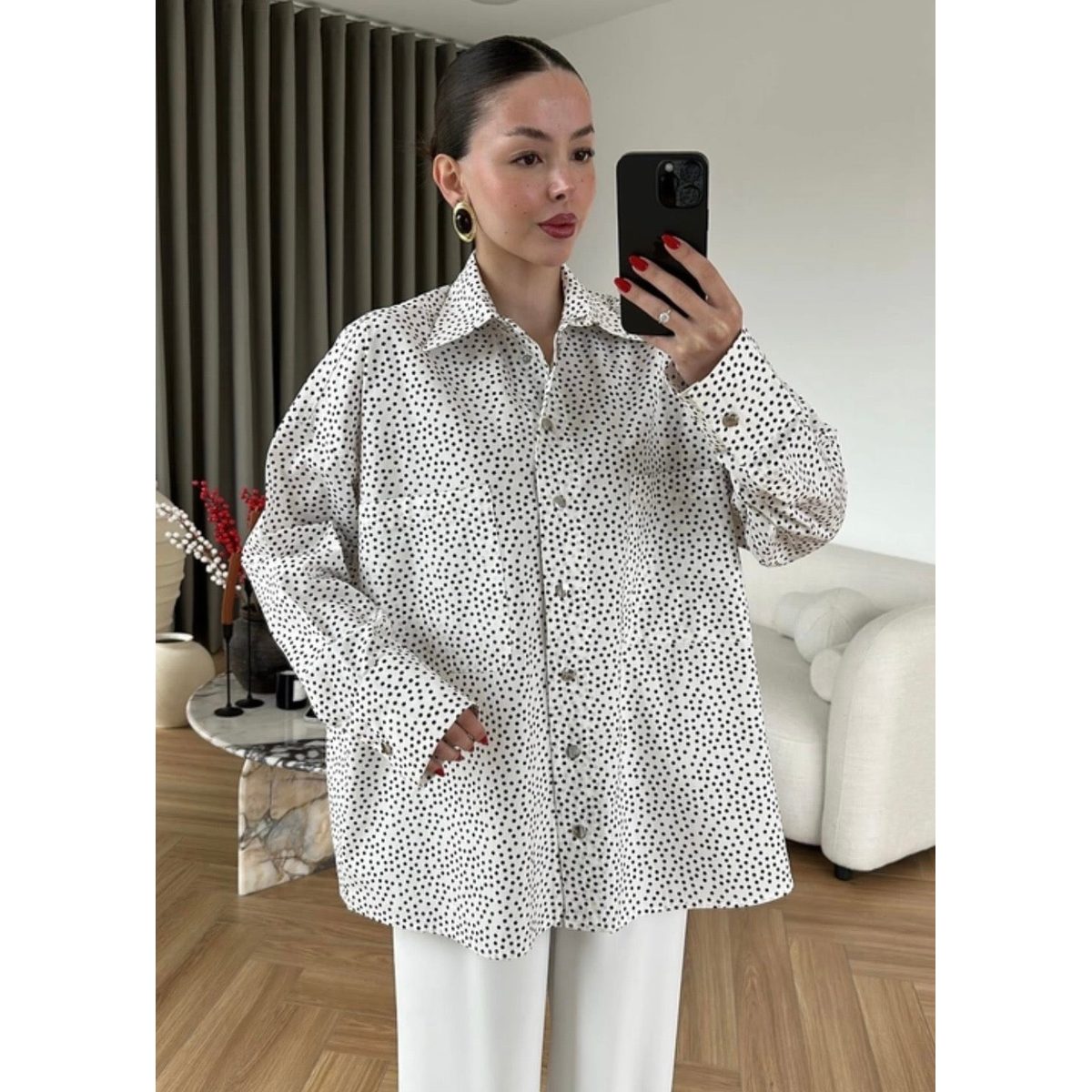 قميص Snap Polka Dot كاجول