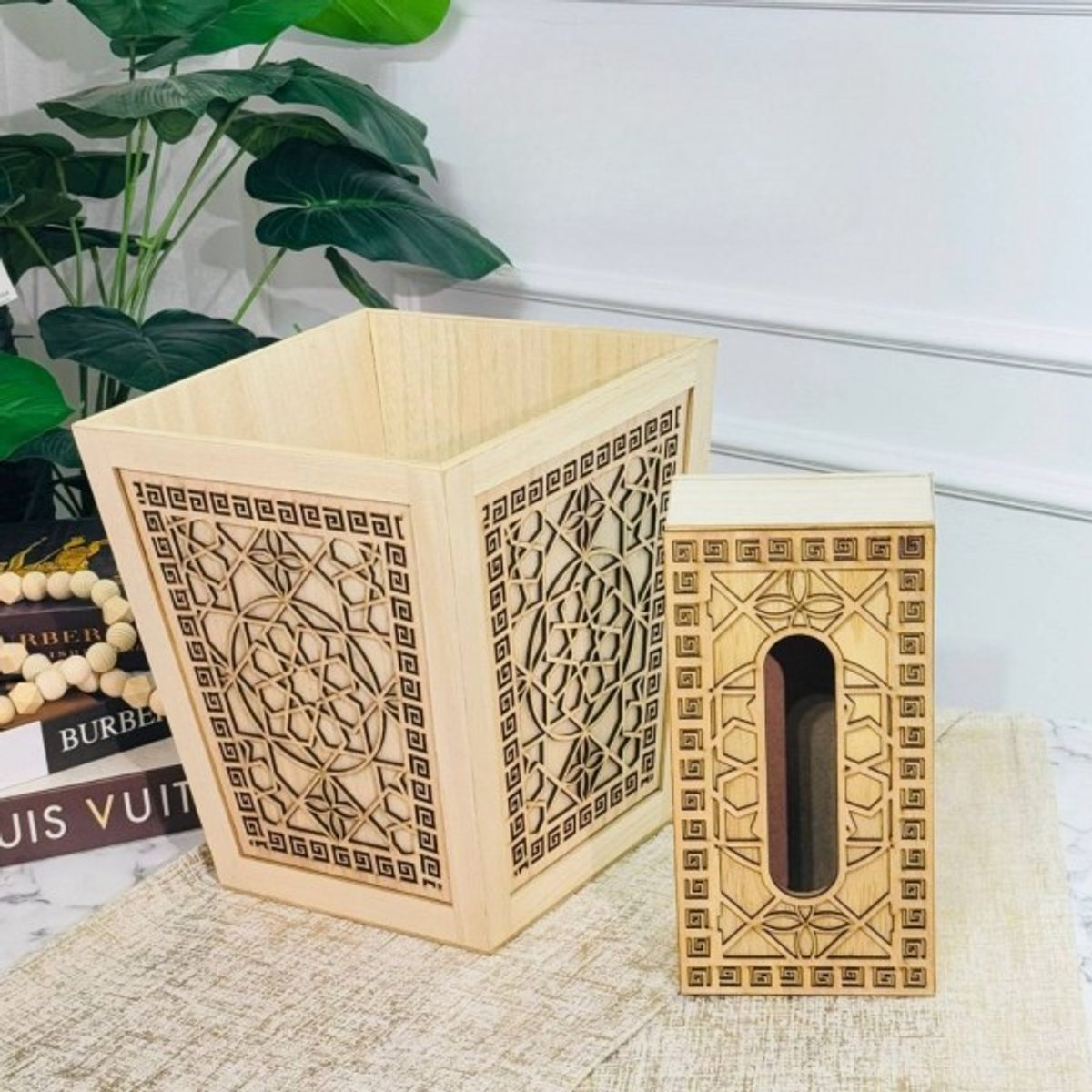 طقم سلة مع علبة محارم CNC مزخرف فرزاتشي M25-9