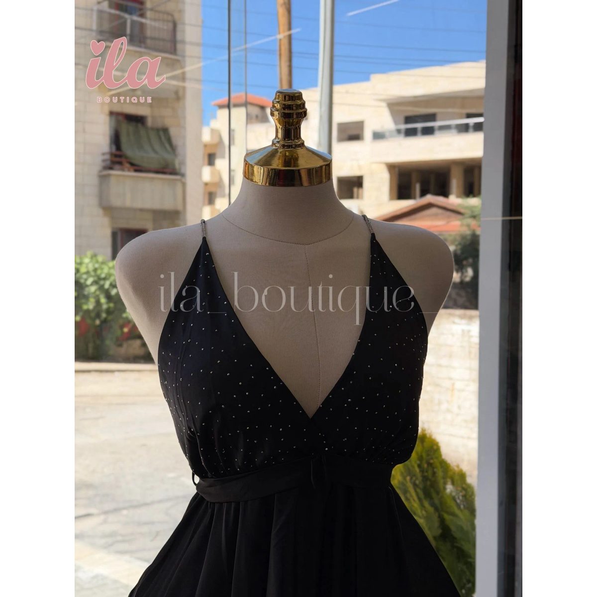 فستان اسود ستان قصير مع سباركلز 4