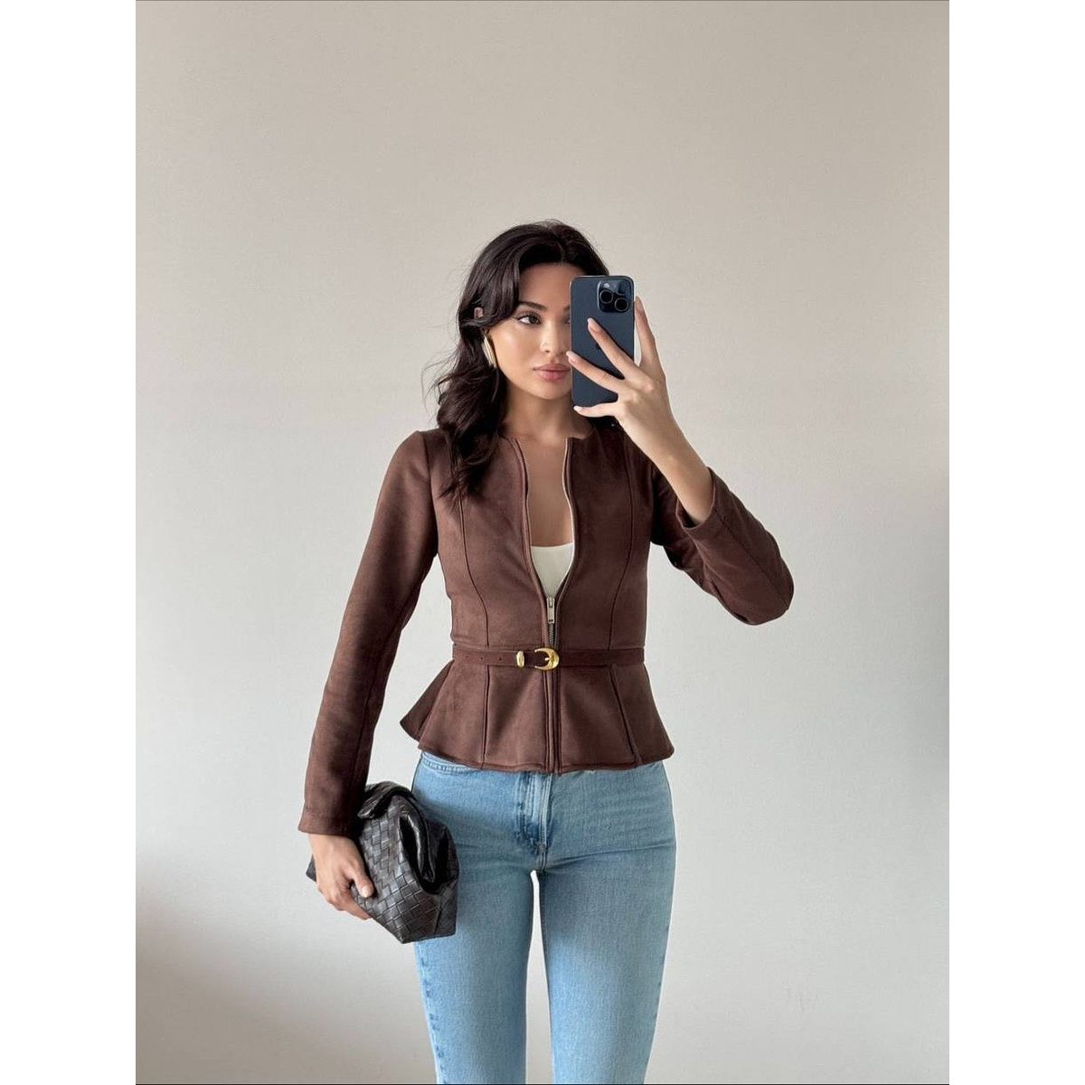جكيت جلد ناعم Suede 2
