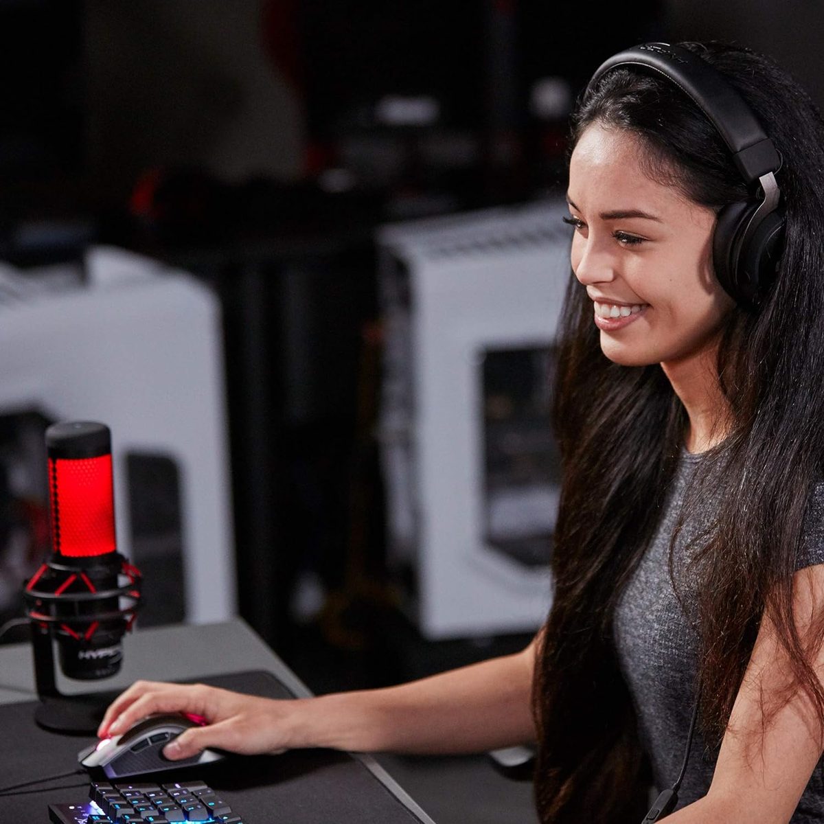 مايك HyperX QuadCast USB Microphone Red Lighting 5