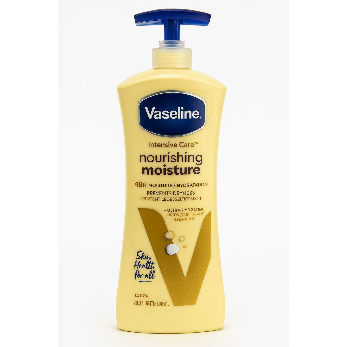 Vaseline Intensive Care Nourishing Moisture – ترطيب مغذي للبشرة يمنح ترطيبًا يدوم حتى 48 ساعة غني بالدهون المرطبة Ultra