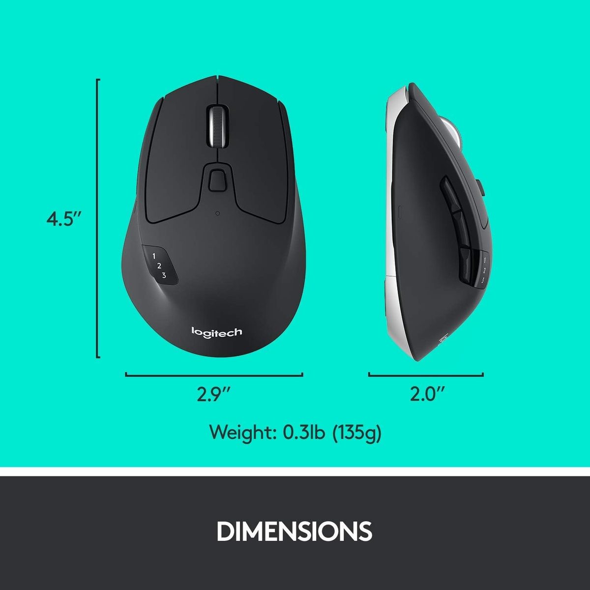 Logitech M720 Triathlon Multi-Computer Wireless Mouse 4