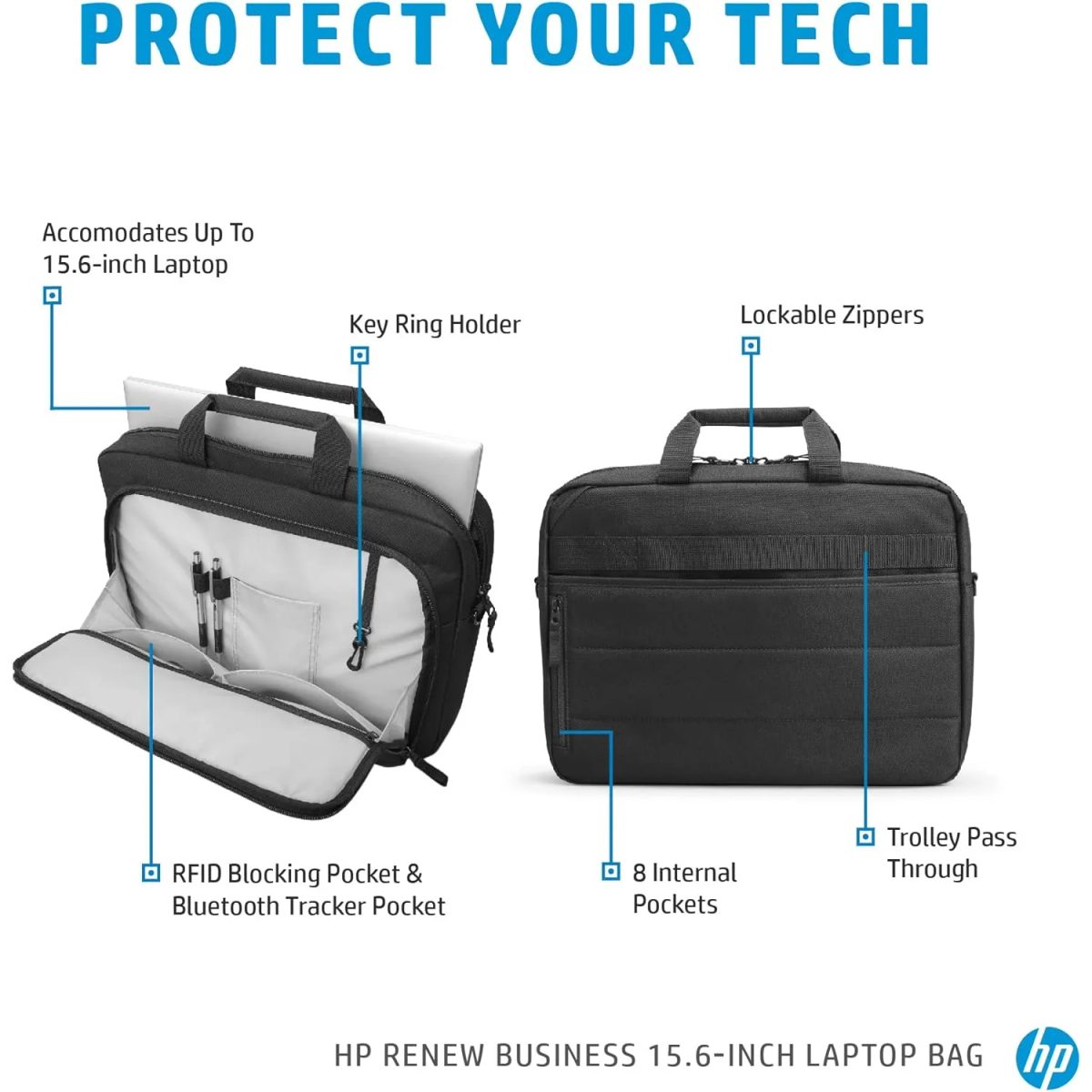 HP Renew Business 15.6-inch Laptop Bag (3E5F8AA)حقيبة لابتوب مقاس 15.6 انش 2
