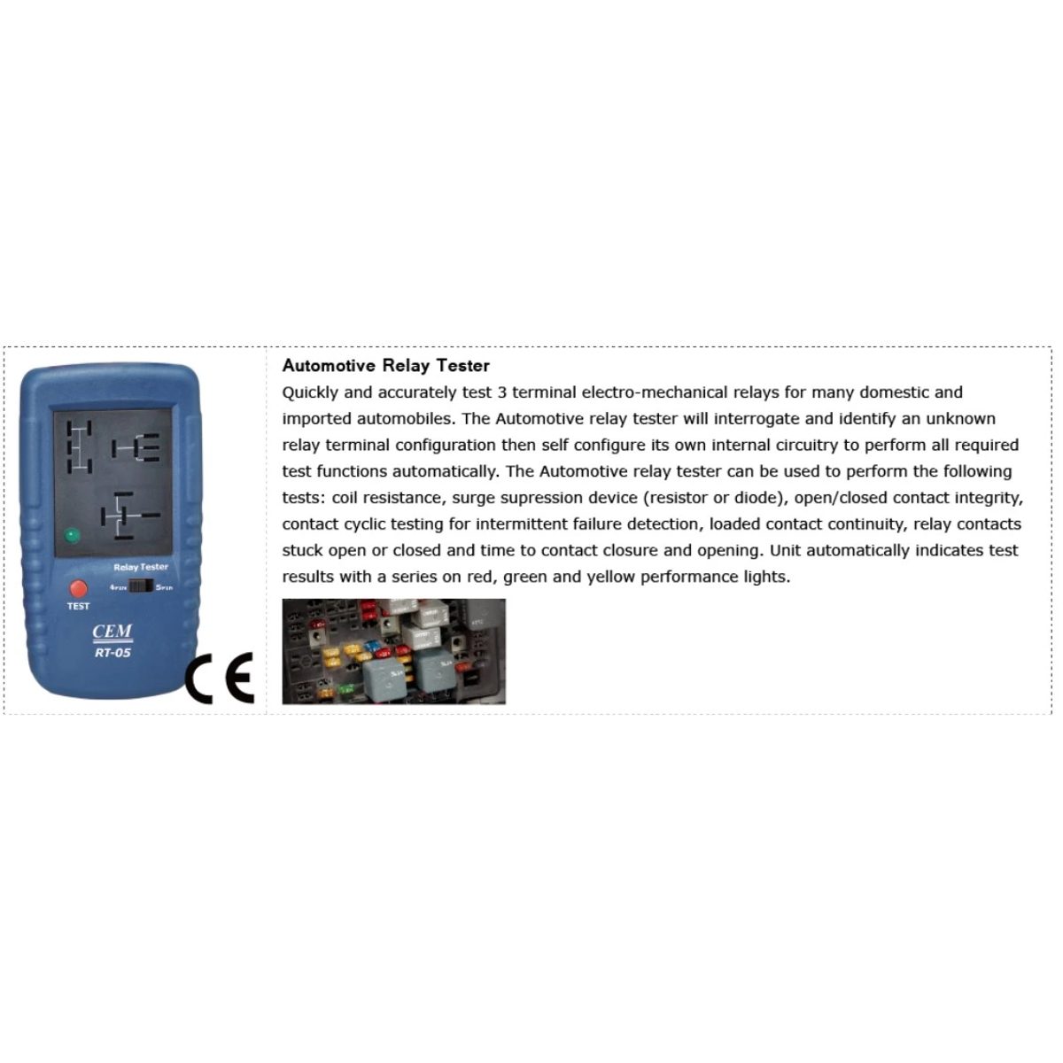 CEM RT-05 Automotive Relay Tester-جهاز فحص مرحلات السيارة(الريليه) 2