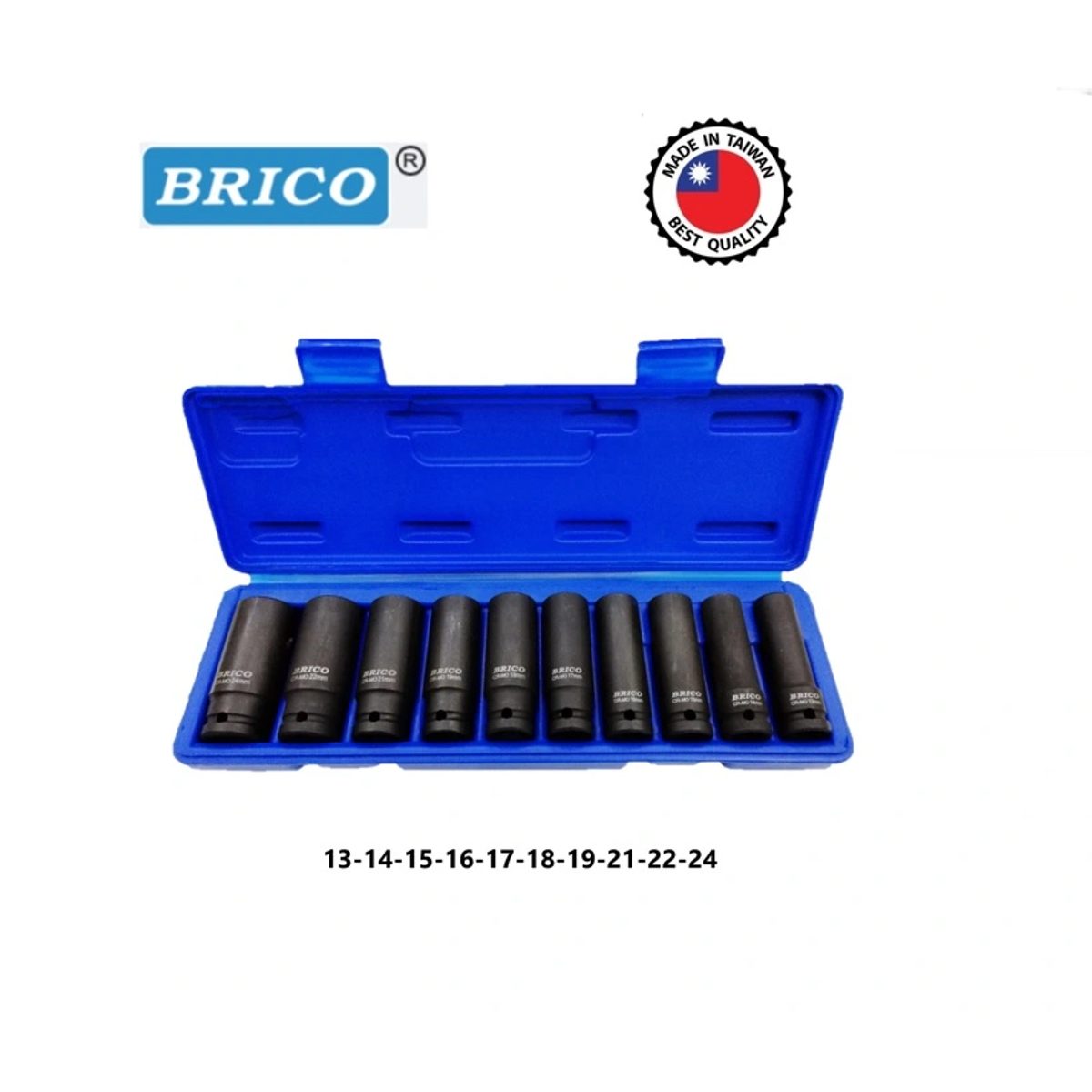BRICO-طقم بوكسات هواء طويل تايواني 10 قطع