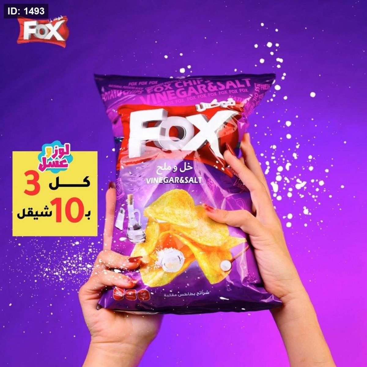 شيبس فوكس خل وملح حجم كبير