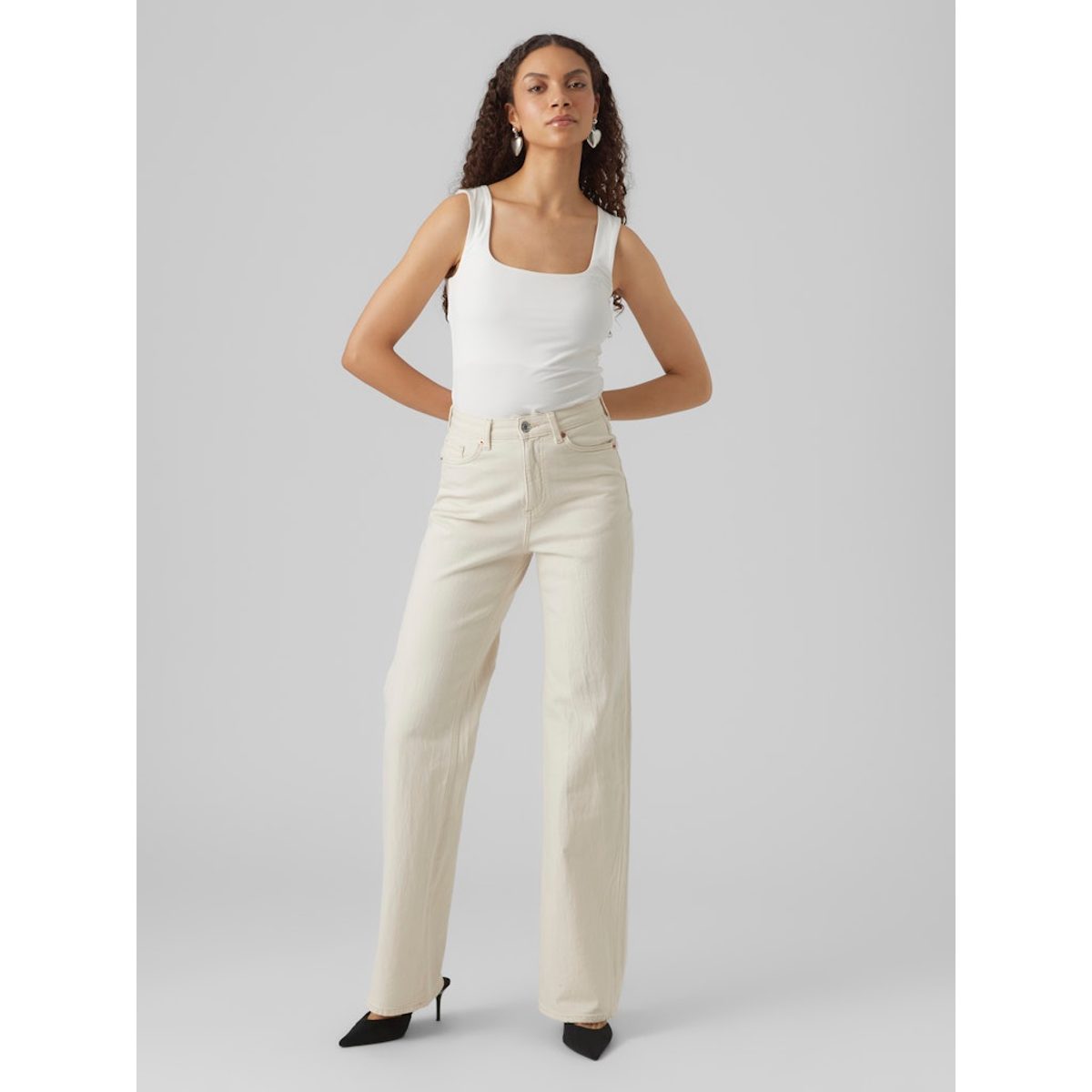 TESSA HR WIDE JEANS ECRU 4