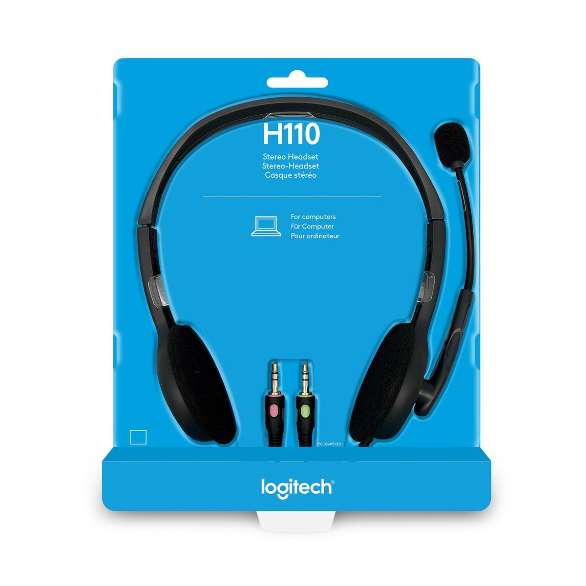 Logitech H110 stereo headset with noise-canceling microphone
