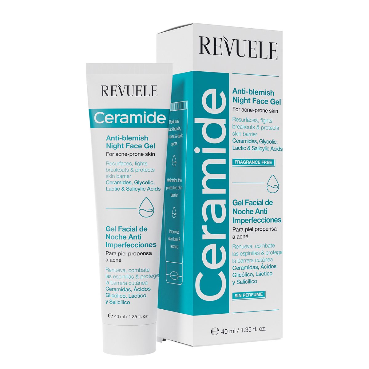 REVUELE CERAMIDE ANTI-BLEMISH NIGHT FACE GEL-40ml
