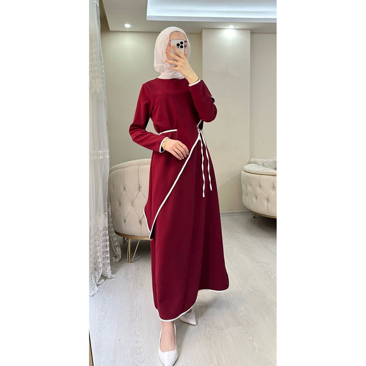 فستان دبل كريب بعدة الوان 3