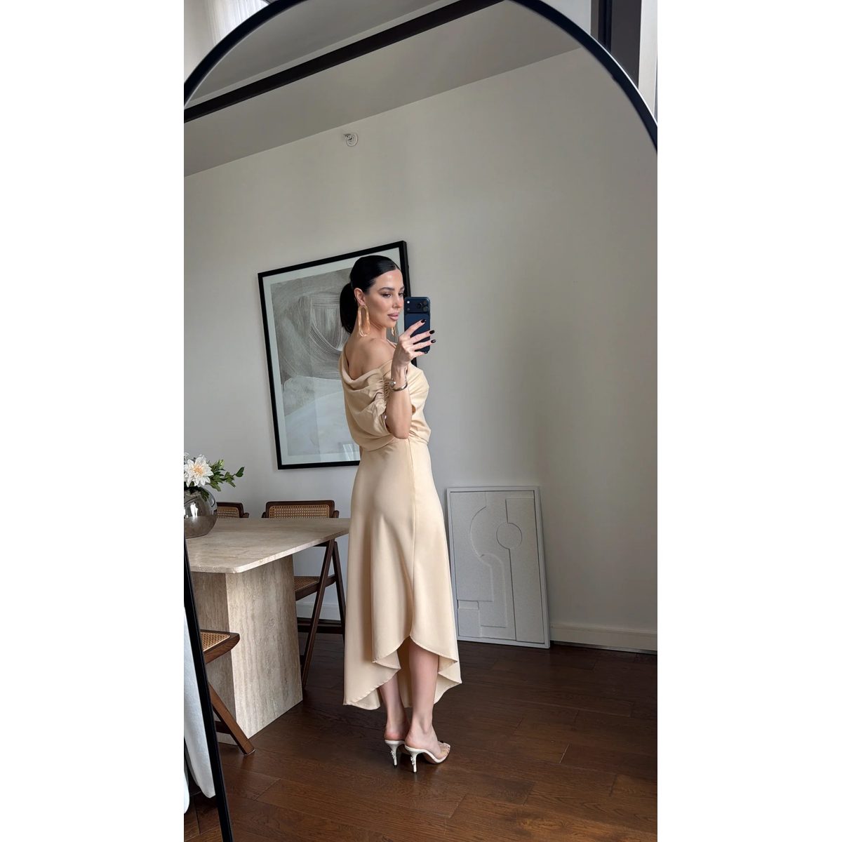 فستان كلاسيكي انيق off shoulder 4
