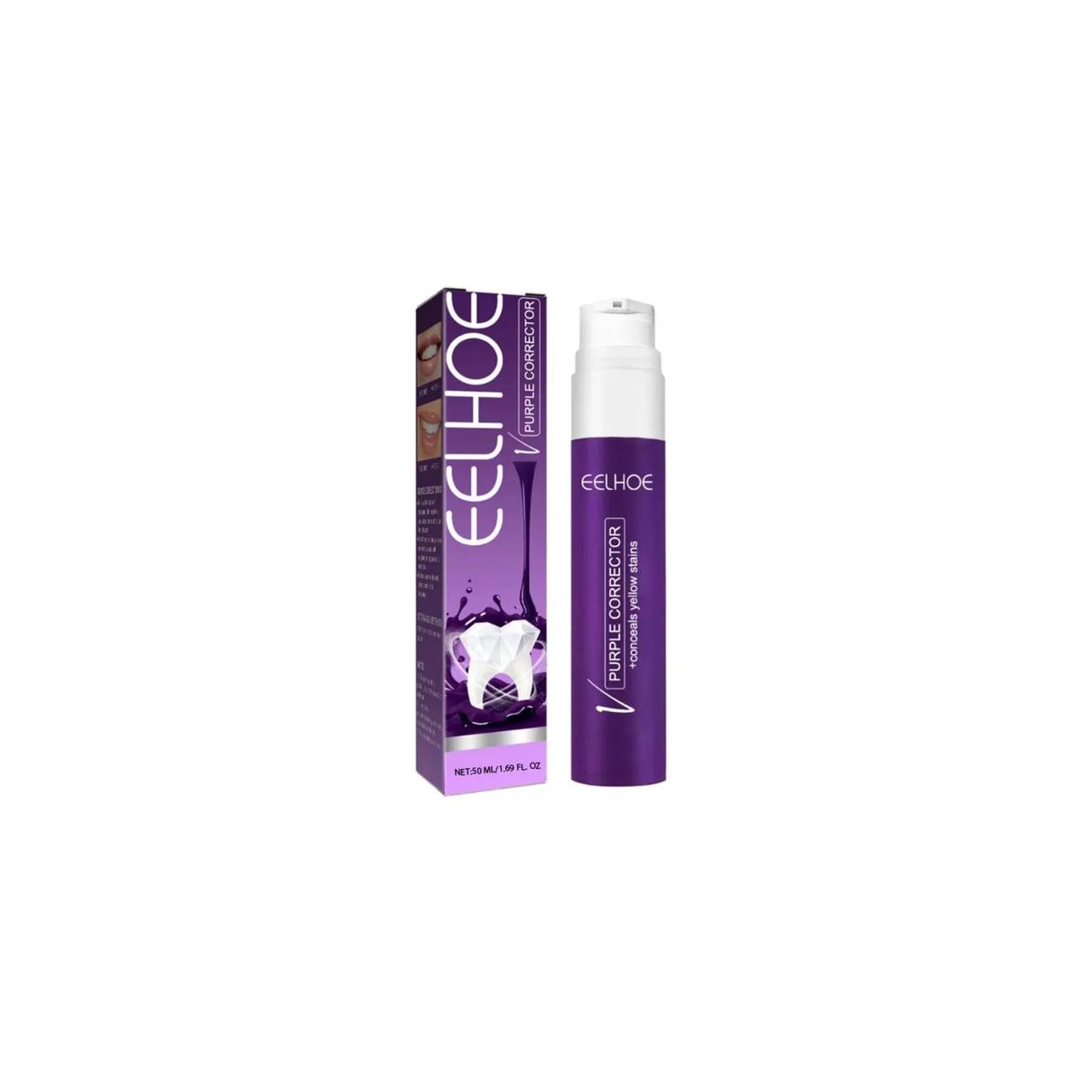 معجون تبييض الأسنان EELHOE Purple Corrector لإزالة التصبغات الصفراء – 30 مل