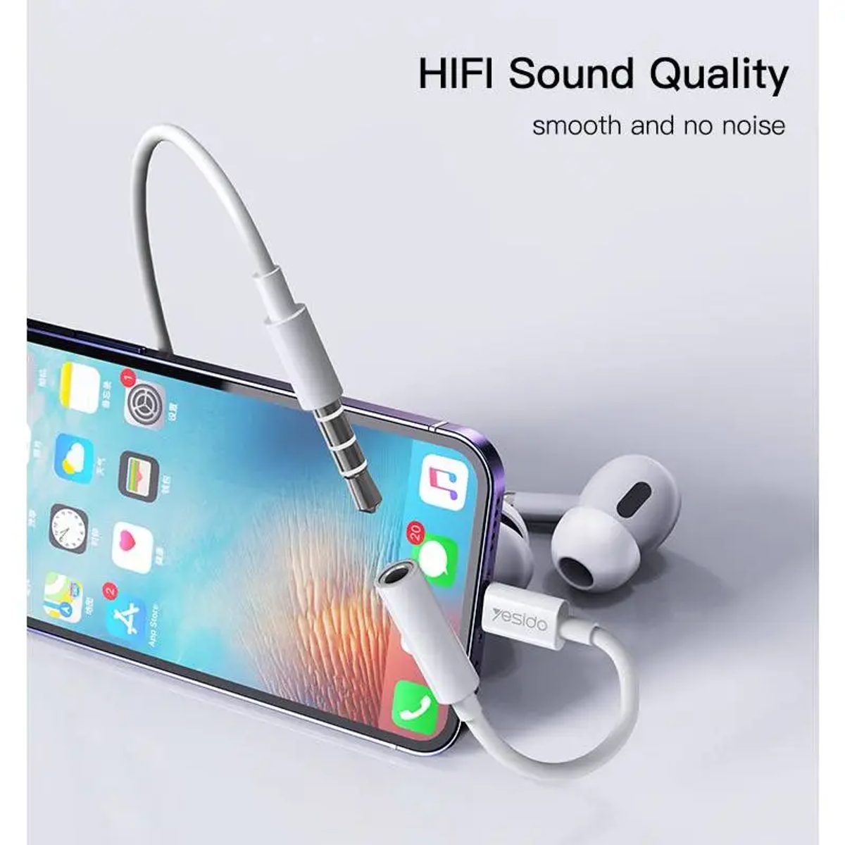 YESIDO YAU31 Audio Adapter-تحويلة صوت -ايفون 4