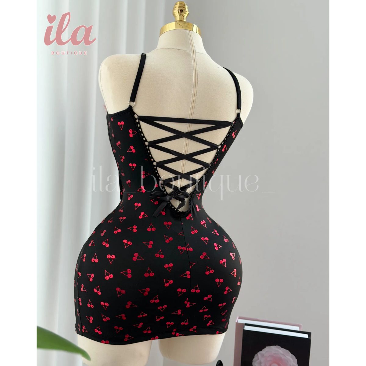 فستان اسود كرز 3