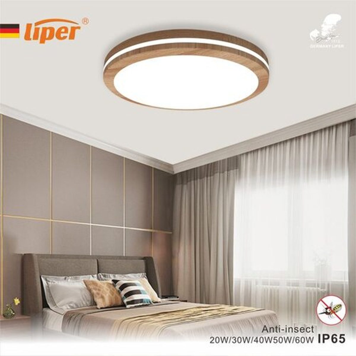 جلب مطري خشبي لد LIPER ALFA W40 6500K IP65