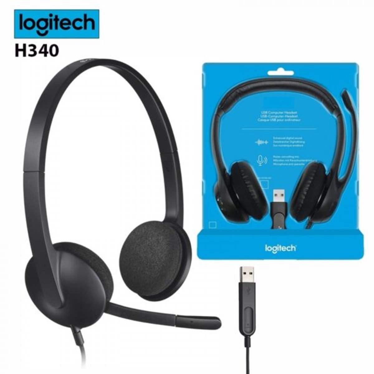 Logitech H340 USB PC Headset with Noise-Cancelling Mic 2