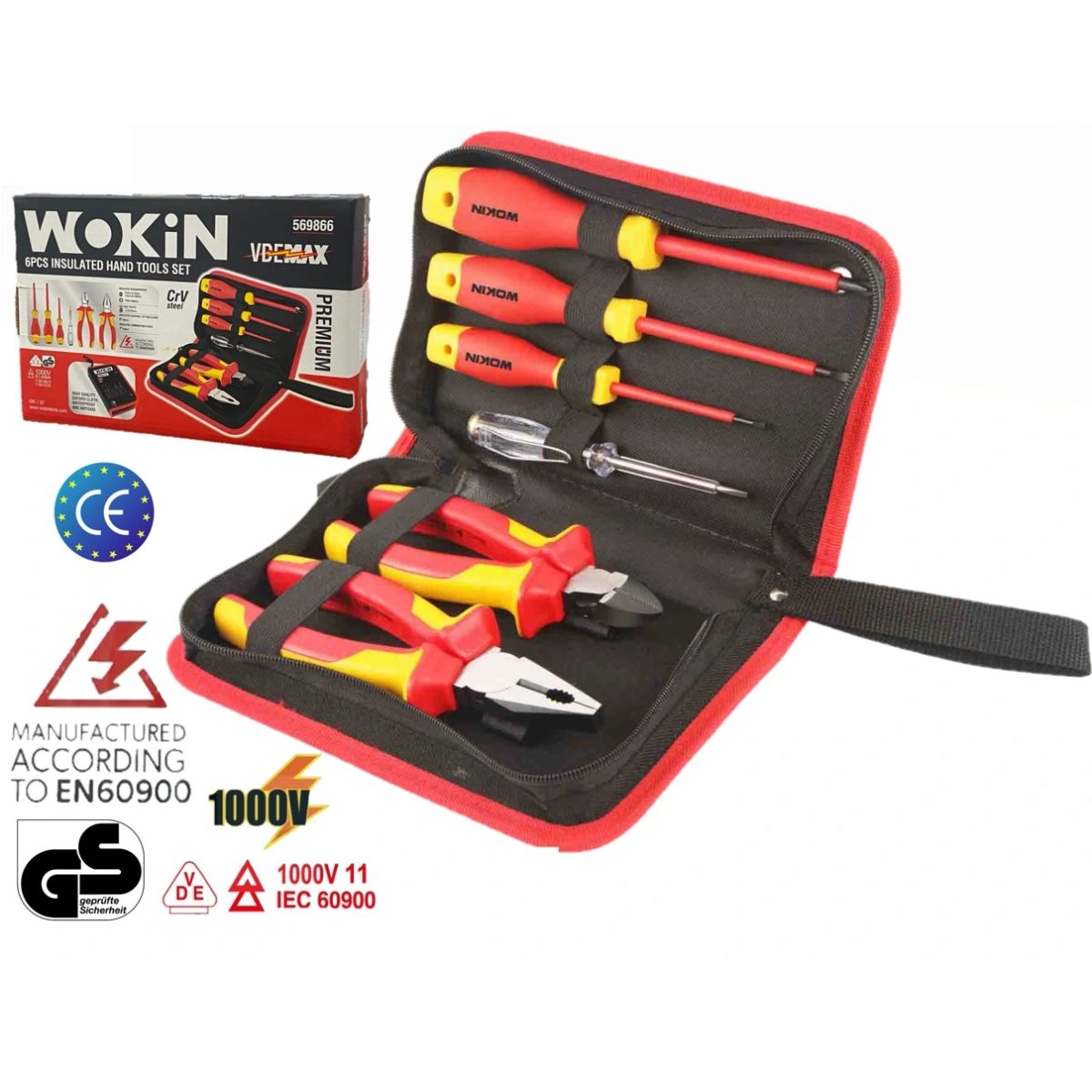 WOKIN 569866-طقم عدة كهربائي معزول 6 قطع