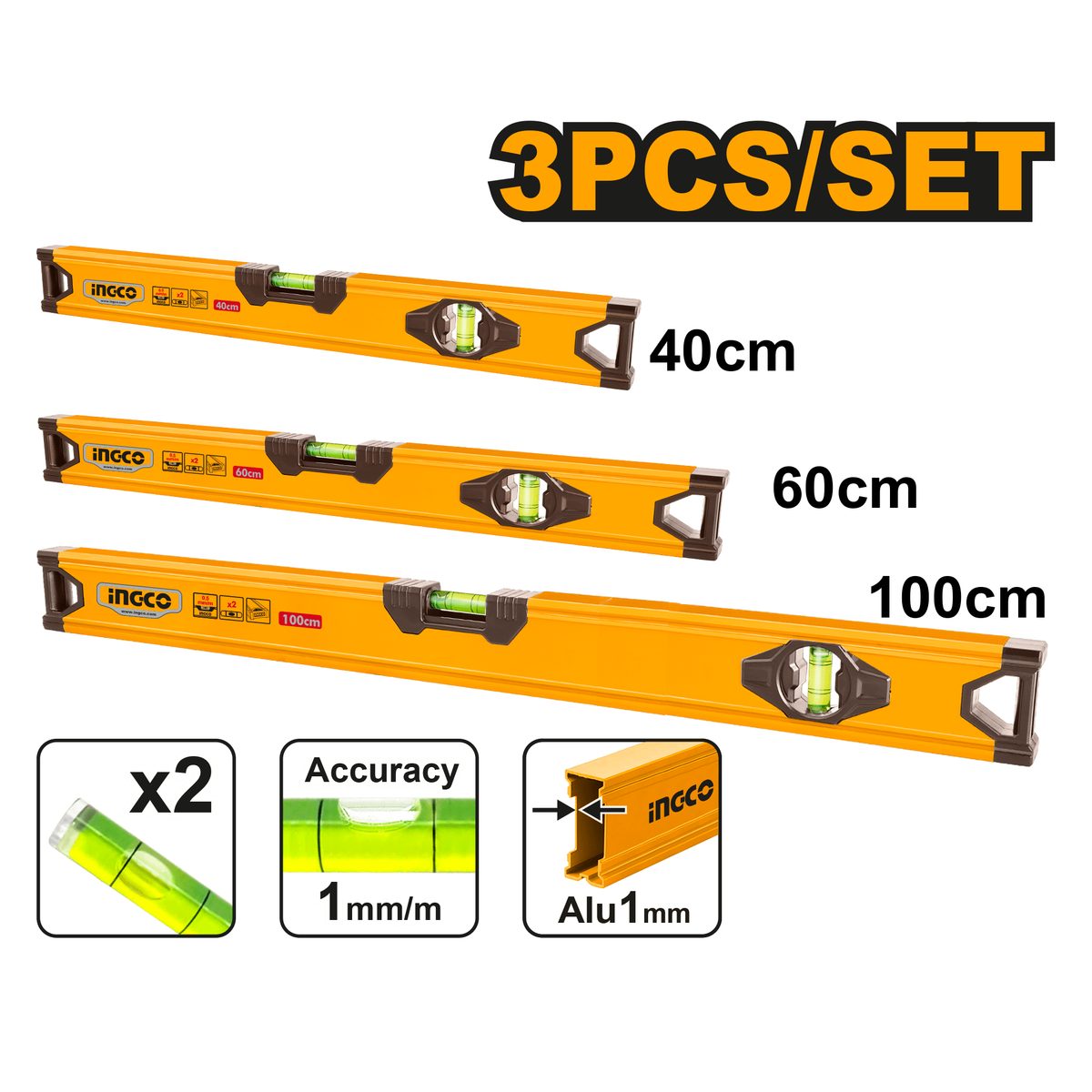طقم ميزان 3قطع (100CM-60CM-40CM)