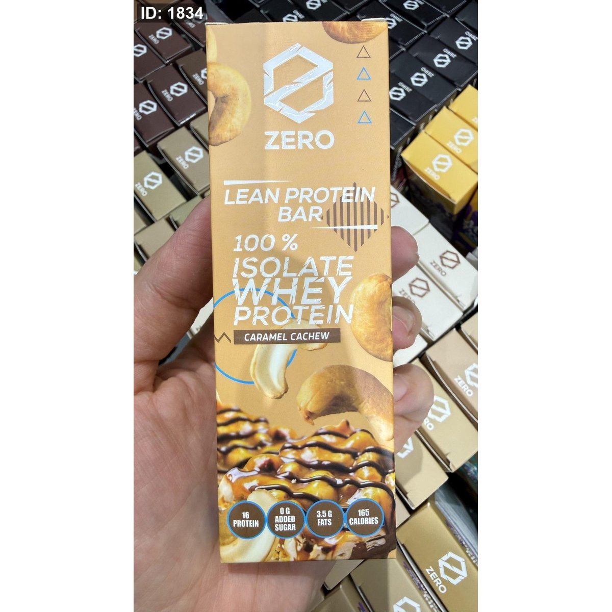 بروتين بار zero زيرو شوكولاته والكراميل والكاجو عالي البروتين وخالي من السكر وزنه 50غرام