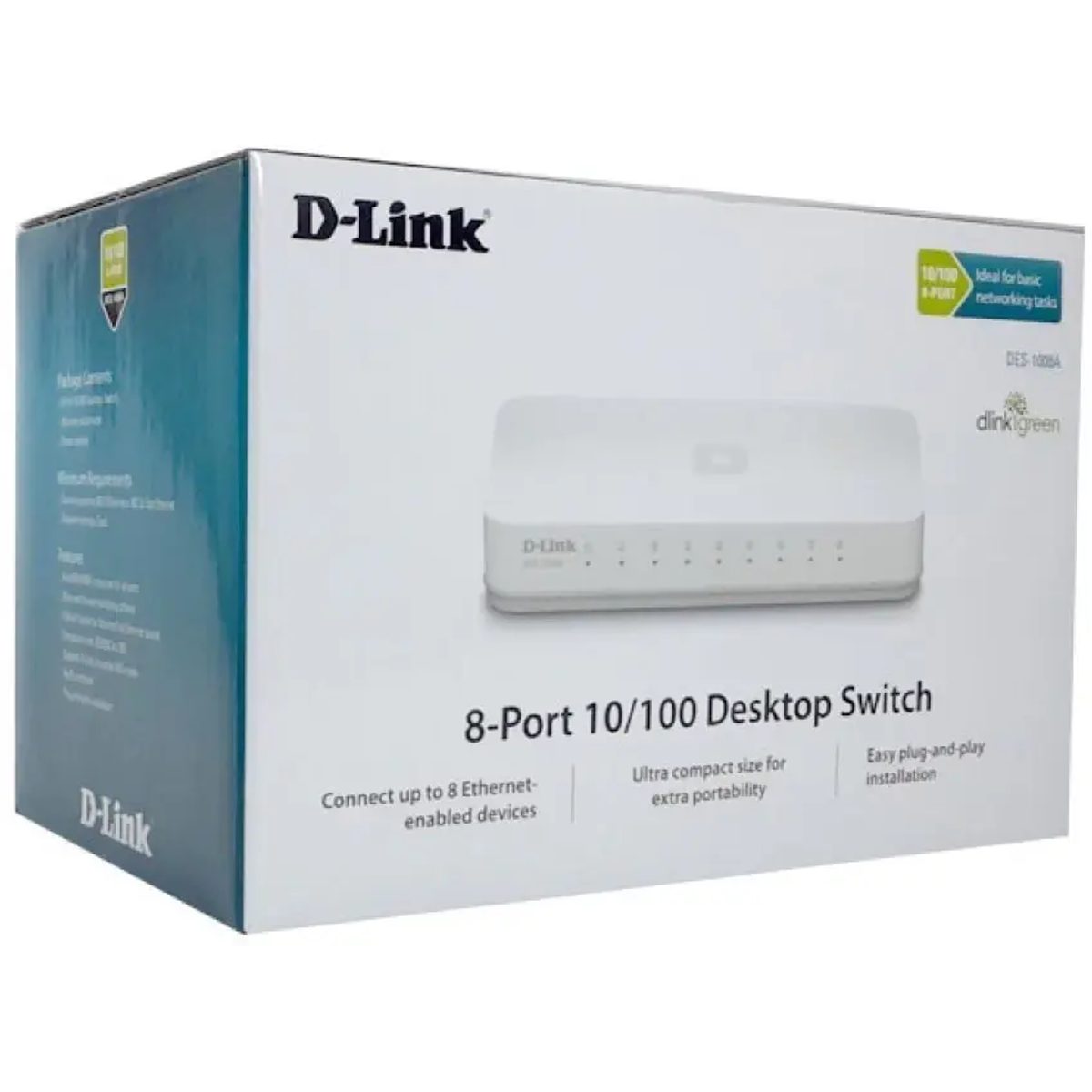 D-Link 8 Port 10/100Mbps Unmanaged Switch DES-1008C/E