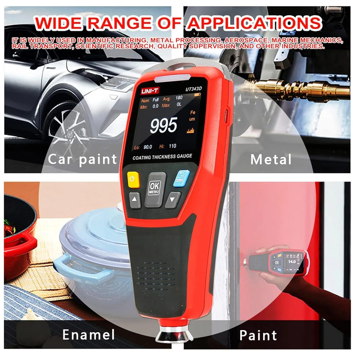 UNI-T UT343D Coating Thickness Gauge-جهاز قياس سماكة طلاء السيارات 2