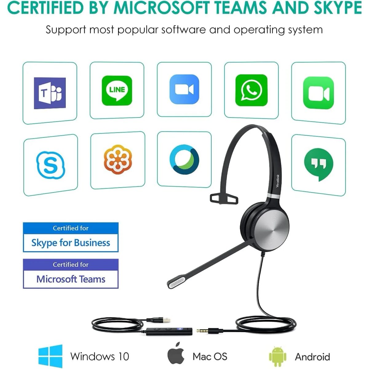 Yealink UH36 Professional USB Headset سماعة 4