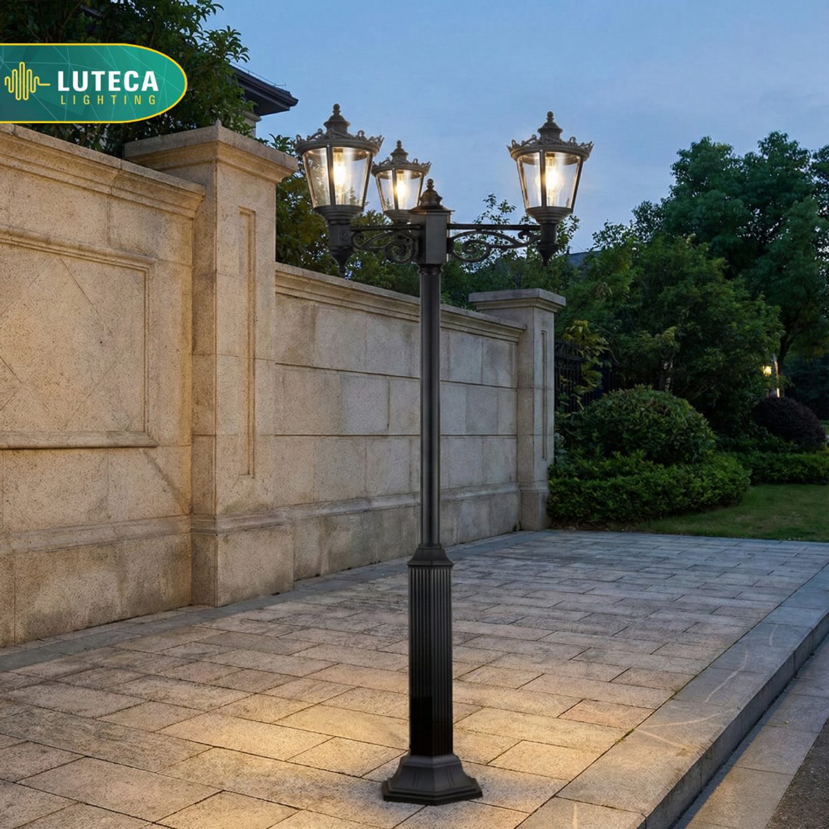 فانوس عامود ثلاثي اسود LUTECA 9500-007 2