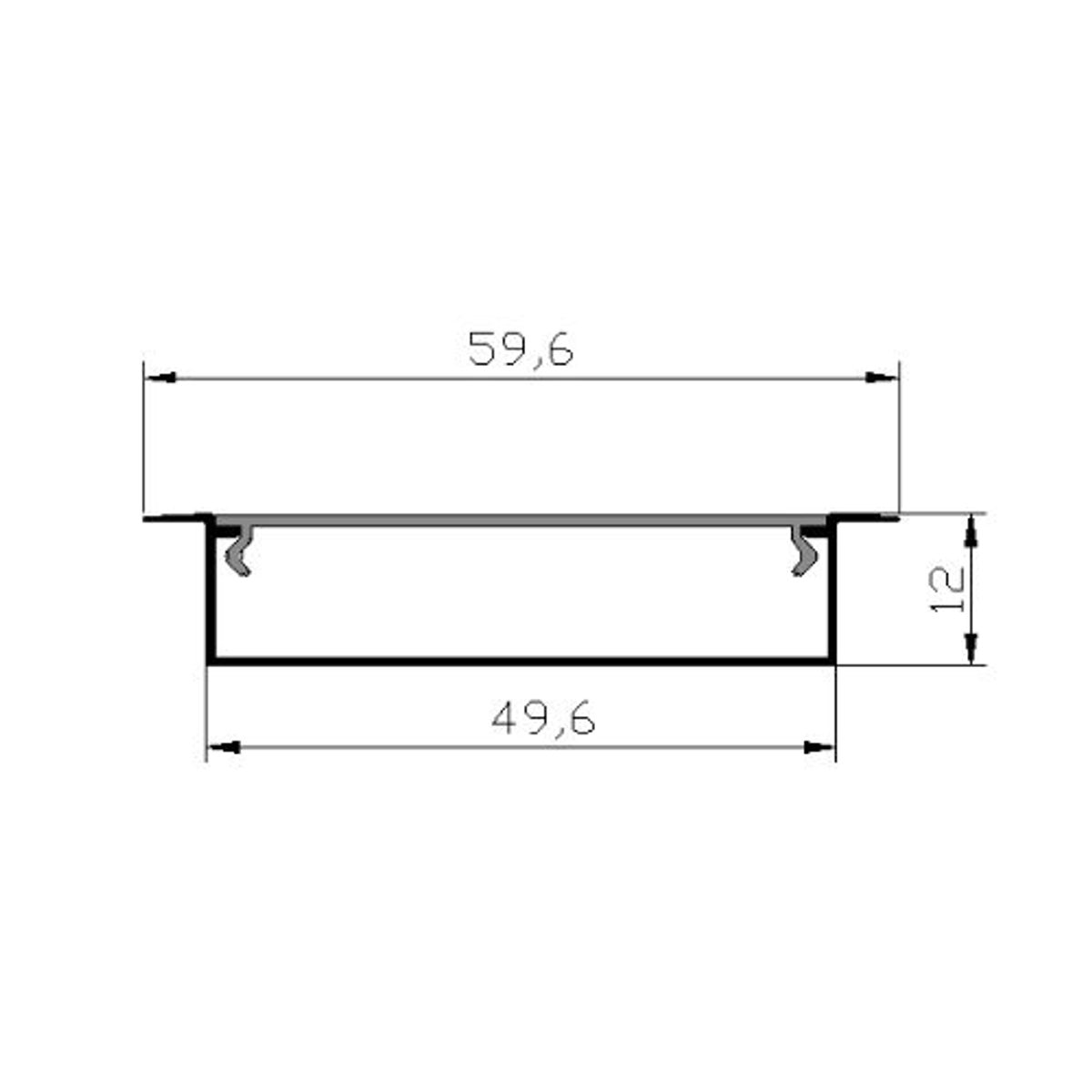 بروفيل المنيوم لينير ابيض 12.50.60 WH . WH