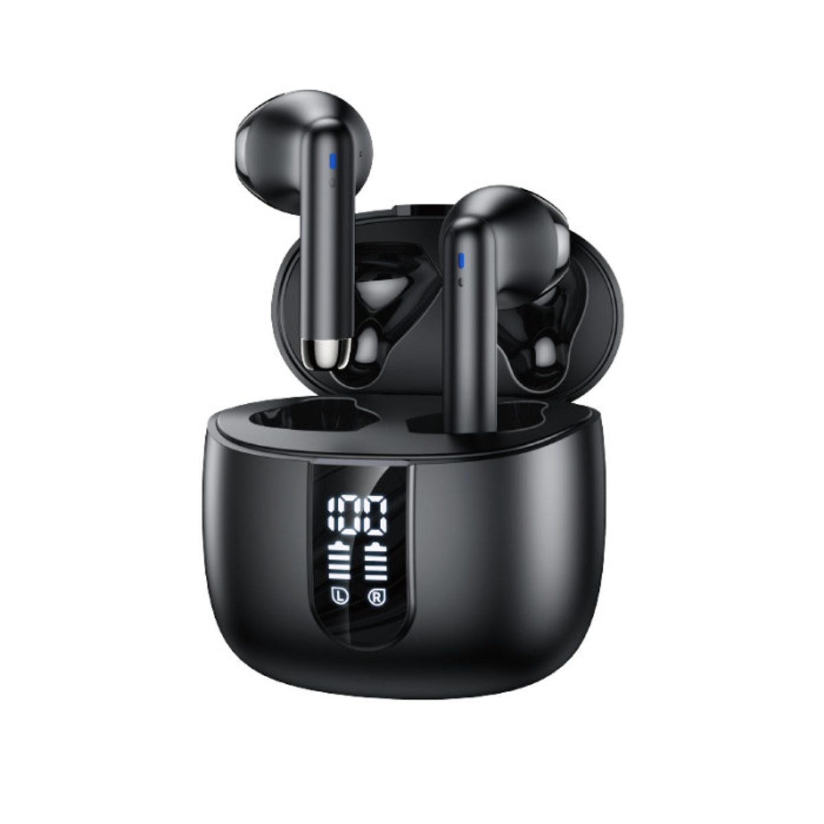 سماعة بلوتوث لاسلكية (أسود) مع شاشة رقمية AirPods