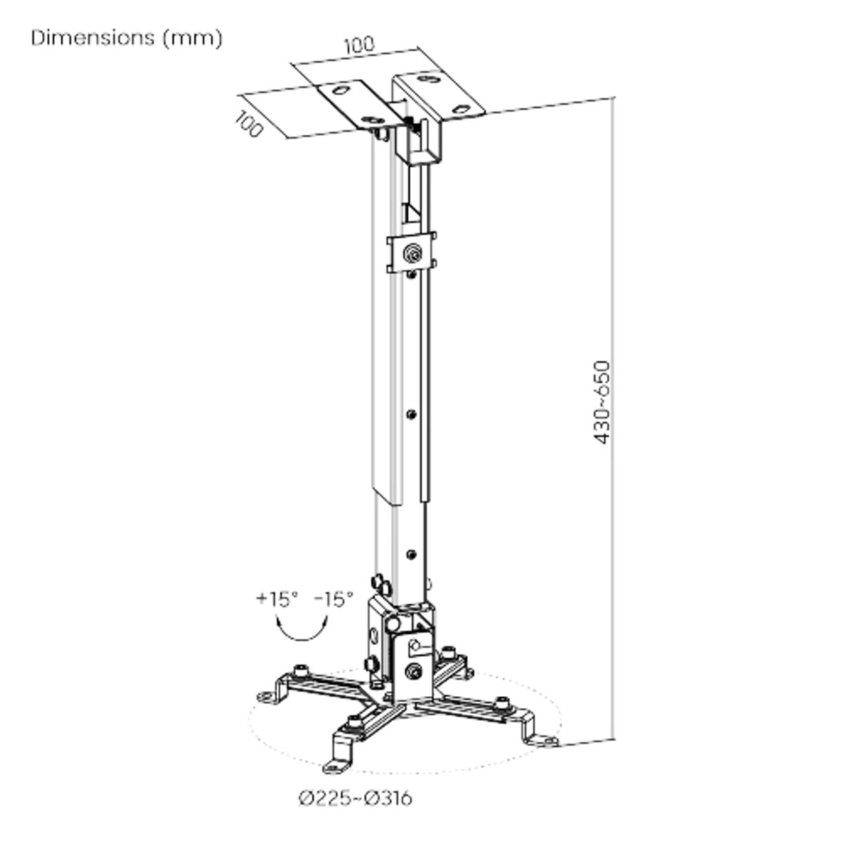 Projector Mount PRB-2 Lumi Brateck – حمالة بروجيكتر 3