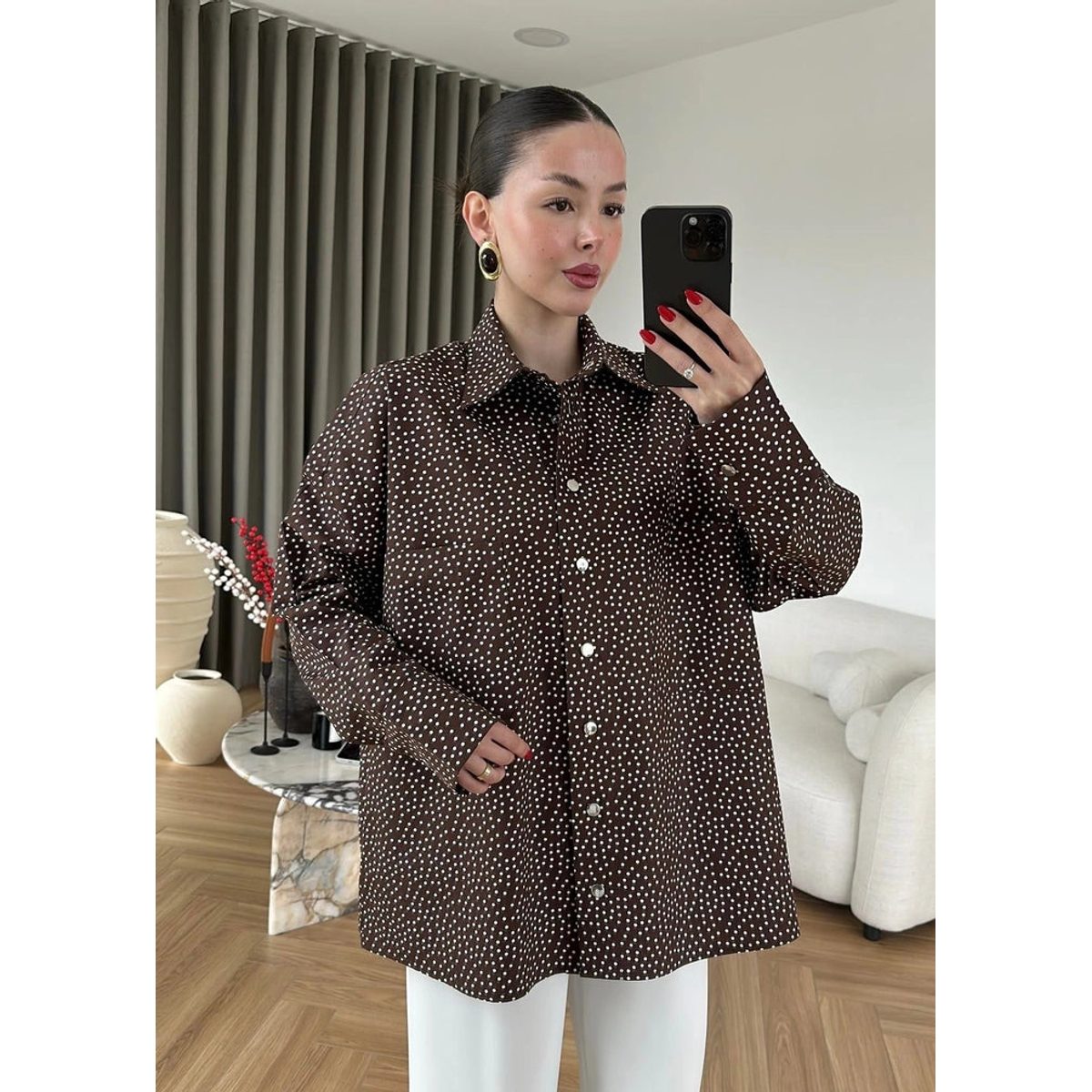 قميص Snap Polka Dot كاجول