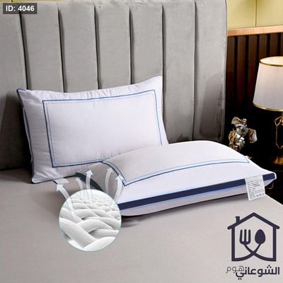وسادة فندقية اطار ازرق ( Feather Velvet Pillow )