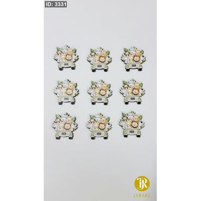 ثيمات خشبية طباعة UV (3.7 سم) ~ 10 قطع ~
