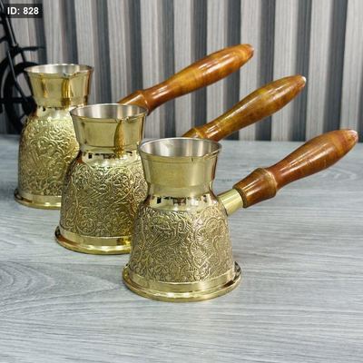 طقم اباريق قهوة نحاس 3 قطع ذهبي