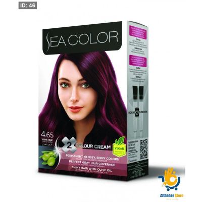 SEA COLOR صبغة شعر احمر شرابي 4/65 100مل